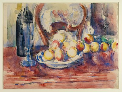 Stillleben mit Äpfeln, Flasche und Stuhllehne, 19. Jahrhundert von Paul Cézanne